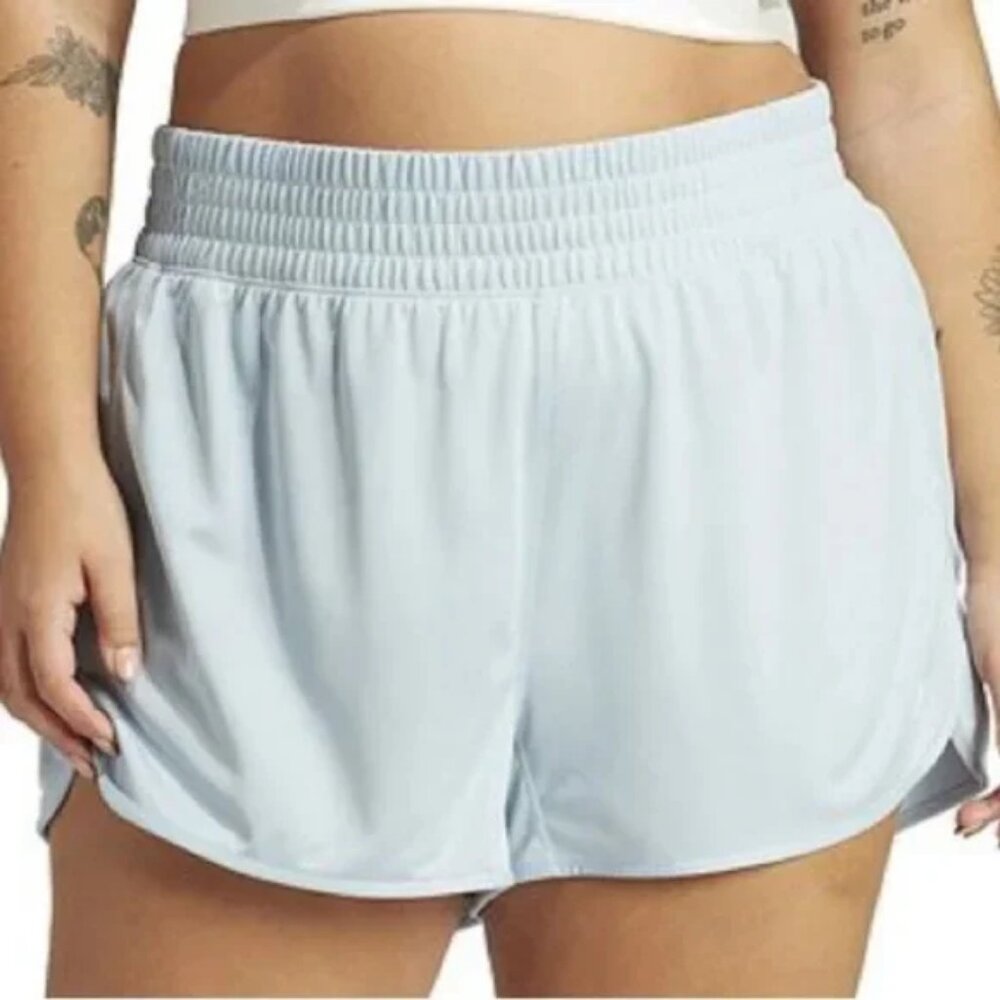 Adidas Pacer Shorts Regular Fit 3" Inseam Light Blue NWT